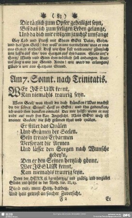 Am 7. Sonnt. nach Trinitatis