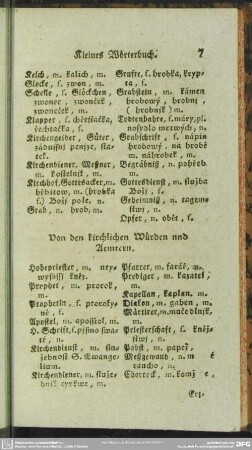 Von den kirchlichen Würden und Aemtern