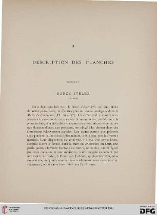 II: Description des planches