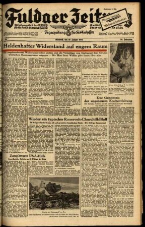Ausgabe vom Mittwoch, den 27. Januar 1943.