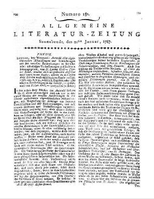 Schurer, J. L.: Élémens de Physique en forme de tables. T. 1. Straßburg: Heitz 1786 Abweichende Verlagsangabe ALZ: Straßburg: Akad. Buchh.