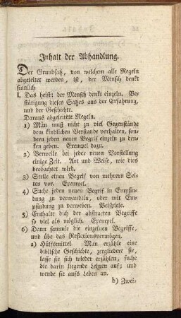 Inhalt der Abhandlung.