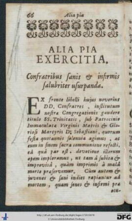 Alia Pia Exercitia.