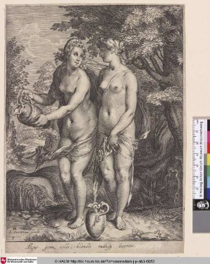 [Zwei Nymphen der Diana, eine einen Krug haltend; Two Nymphs of Diana, One Holding a Pitcher]