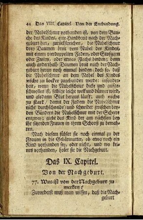 Das IX. Capitel. Von der Nachgeburt.