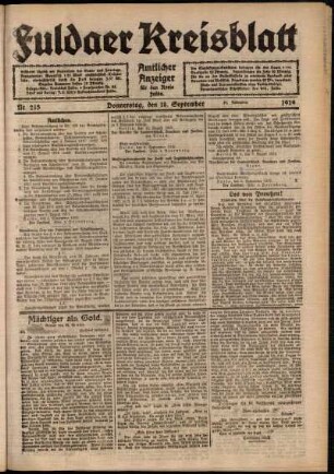 Ausgabe vom Donnerstag, den 18. September 1919.