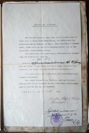 Letztwillige Verfügung von Gustav Adolph Wehner