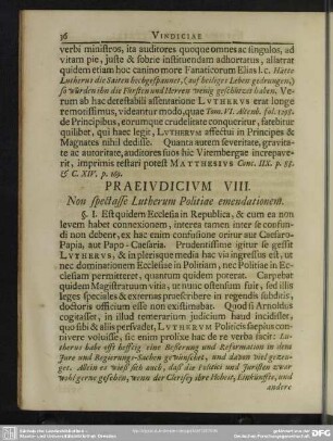 Praeiudicium VIII. Non spectasse Lutherum Politicae emendationem