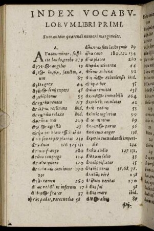 Index Vocabulorum Libri Primi.