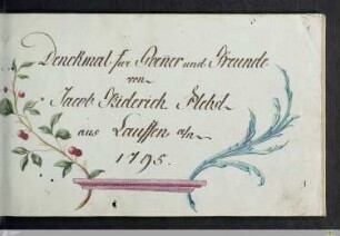 Stammbuch Jakob Friedrich Plebst - Cod.hist.oct.302