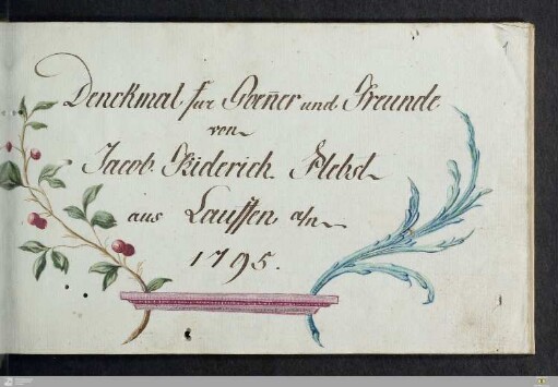 Stammbuch Jakob Friedrich Plebst - Cod.hist.oct.302