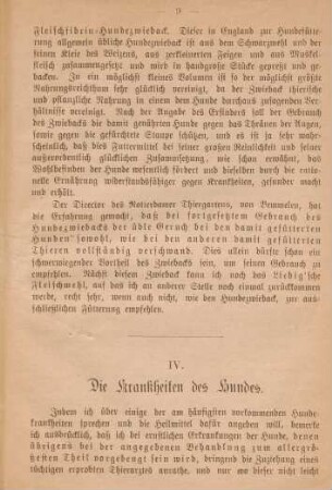 IV. Die Krankheiten des Hundes
