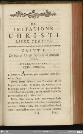 De Imitatione Christi Liber Tertius