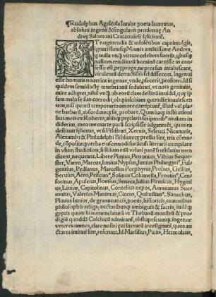 Rudolphus Agricola Iunior poeta laureatus, absoluti ingenii & singularis prudentie Andree Salomoni ...
