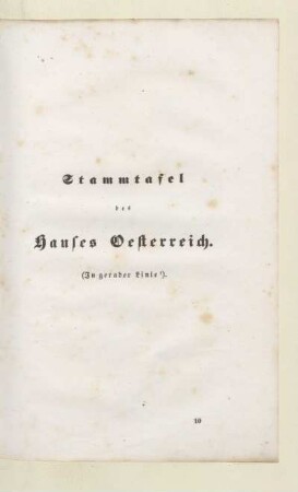 Stammtafeln des Hauses Osterreich