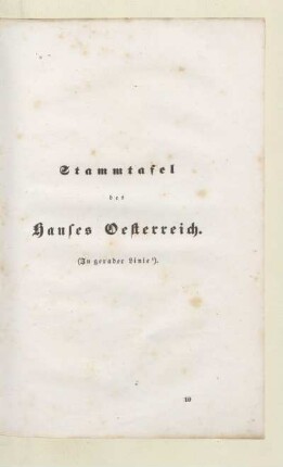 Stammtafeln des Hauses Osterreich