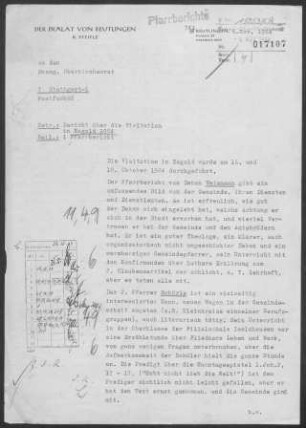 Nagold mit Iselshausen: Visitationsbericht mit Pfarrbericht 1964