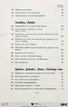 Textilien, Polster (Nr. 202-211)