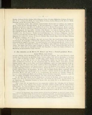 4. Dem Andenken an die Herren W. Beinert und Paul v. Rentzell gewidmete Worte.