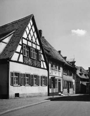 Bamberg. Straßenbild mit Fachwerkhaus