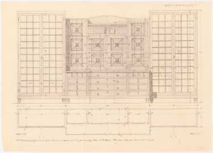 Bücherschrank: Ansicht und Grundriss 1:10