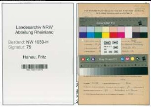 Entnazifizierung Fritz Hanau , geb. 30.06.1904 (Bergmann)