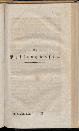 IX. Policeywesen.