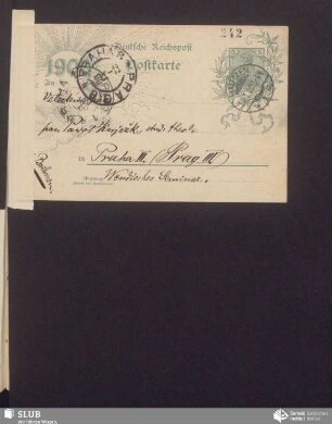 [dopisnica wot: Feliks Pětranc, 21.01.1900]