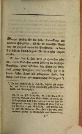 Christian Fürchtegott Gellert's Leben : nach seinen Briefen und andern Mittheilungen. 1