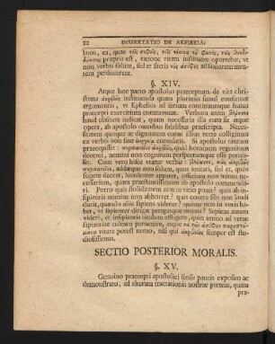 Sectio Posterior Moralis.