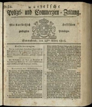 Nr. 24, Sonnabend, den 25sten Maerz 1815