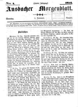Ansbacher Morgenblatt. 1854 = Jg. 10
