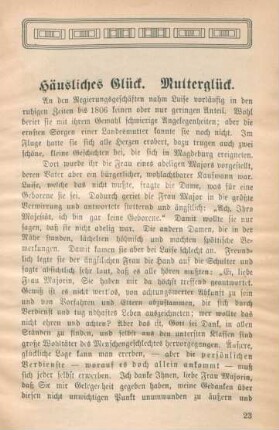 Häusliches Glück. Mutterglück