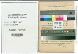 Entnazifizierung Heinrich Kassen , geb. 26.01.1920 ()