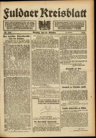 Ausgabe vom Montag, den 28. Oktober 1918.