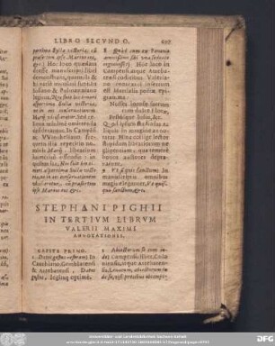 Stephani Pighii In Tertium Librum Valerii Maximi Annotationes.