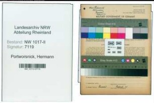 Entnazifizierung Hermann Portworsnick , geb. 05.10.1895 (Schuhmacher)