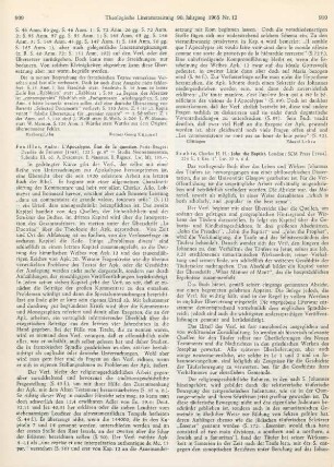 910-911 [Rezension] Scobie, Charles H. H., John the Baptist