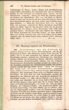 IV. Materia medica und Toxikologie.