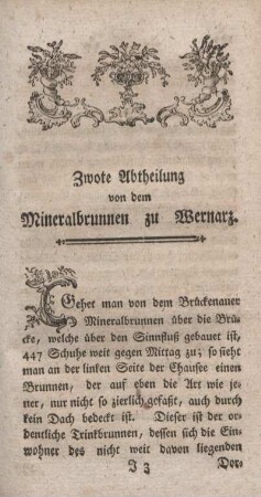 Zwote Abtheilung von dem Mineralbrunnen zu Wernarz