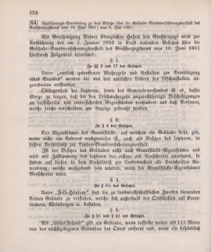 64. Ausführungs-Verordnung zu dem Gesetze über die Gebäude-Brandversicherungsanstalt des Großherzogthums vom 16. Juni 1881