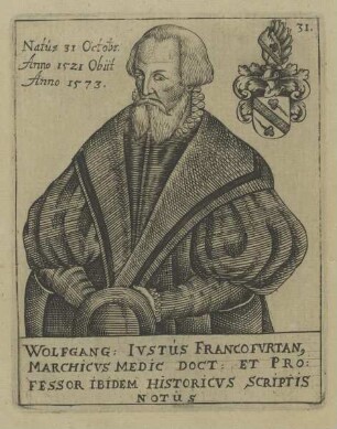 Bildnis des Wolfgang Iustus Francofurtanus