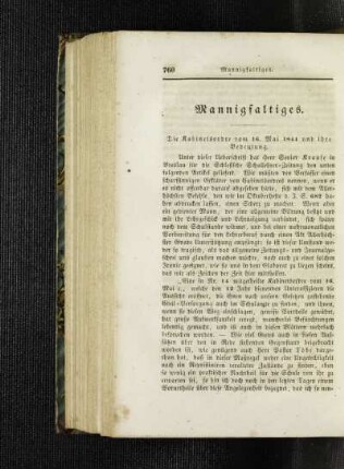 ¬Die¬ Kabinetsordre vom 16. mai 1844 und ihre Bedeutung