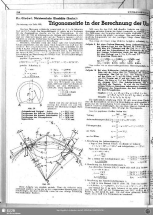 Trigonometrie in der Berechnung der Uhr (Fortsetzung von Seite 249)