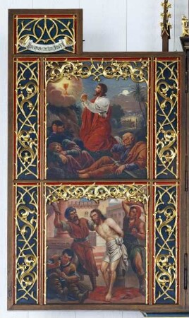 Welkerser Altar — Linker Flügel (innen): Christus im Garten von Gethsemane und Christi Geißelung — Geißelung Christi