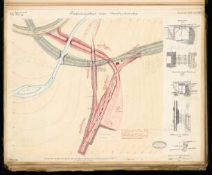 Bahnanschluss eines Steinbruchs Monatskonkurrenz Februar 1884: Lageplan 1:1000, 5 Detailschnitte; 3 Maßstabsleisten, Erläuterungstext