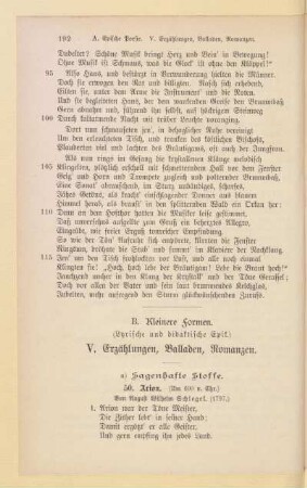 V. Erzählungen, Balladen, Romanzen