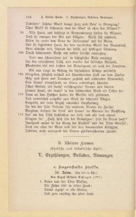 V. Erzählungen, Balladen, Romanzen