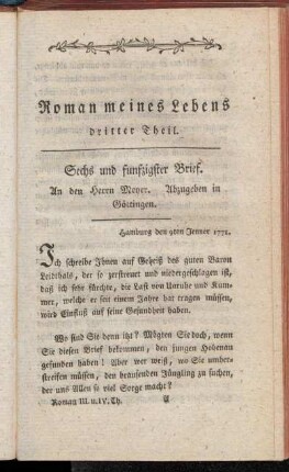 Roman meines Lebens dritter Theil.