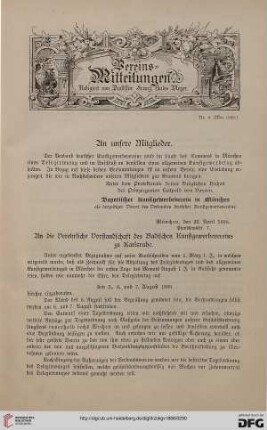 Vereinsmitteilungen Nr. 8 (Mai 1888)